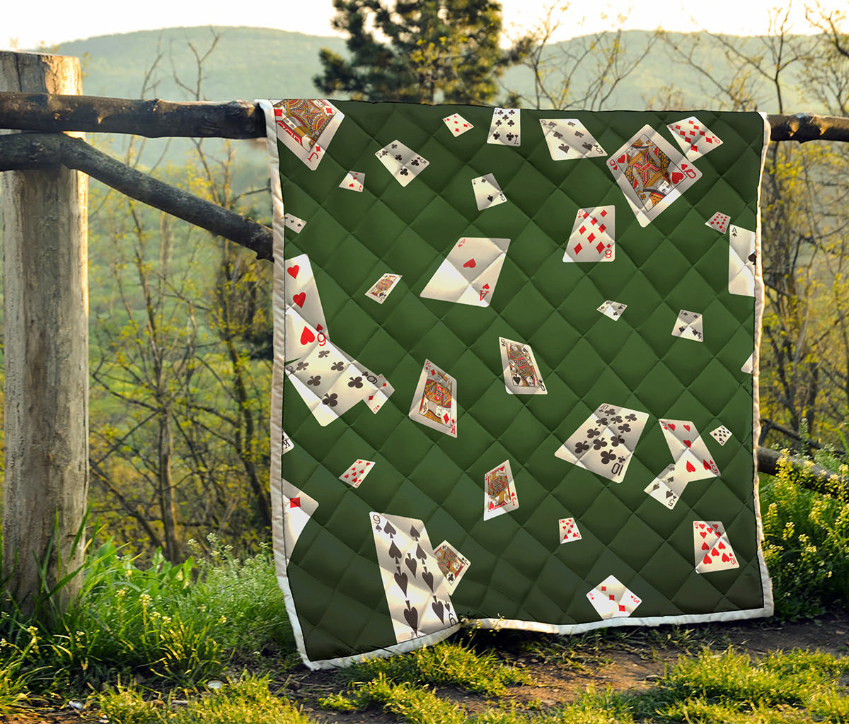 Flying Poker Cards Print Quilt