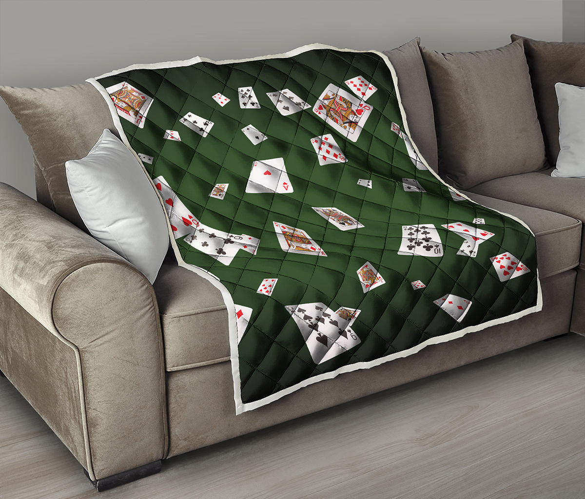 Flying Poker Cards Print Quilt