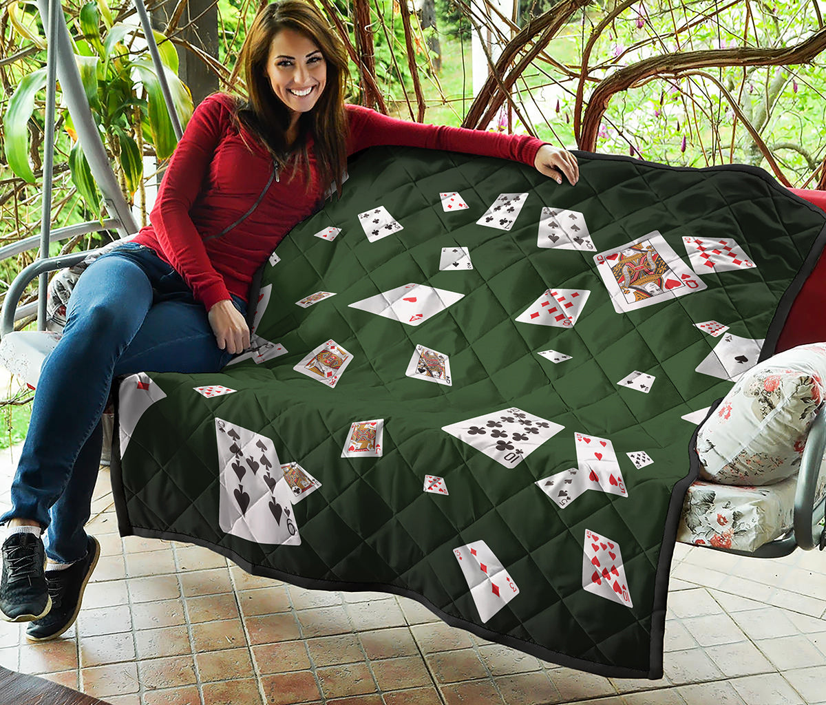 Flying Poker Cards Print Quilt