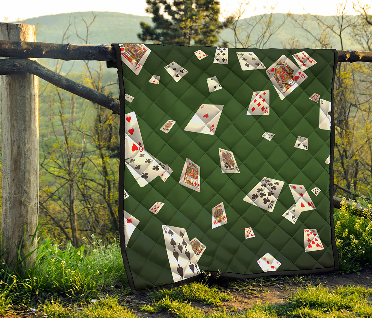 Flying Poker Cards Print Quilt