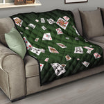 Flying Poker Cards Print Quilt