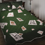 Flying Poker Cards Print Quilt Bed Set