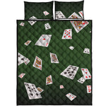 Flying Poker Cards Print Quilt Bed Set