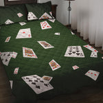 Flying Poker Cards Print Quilt Bed Set