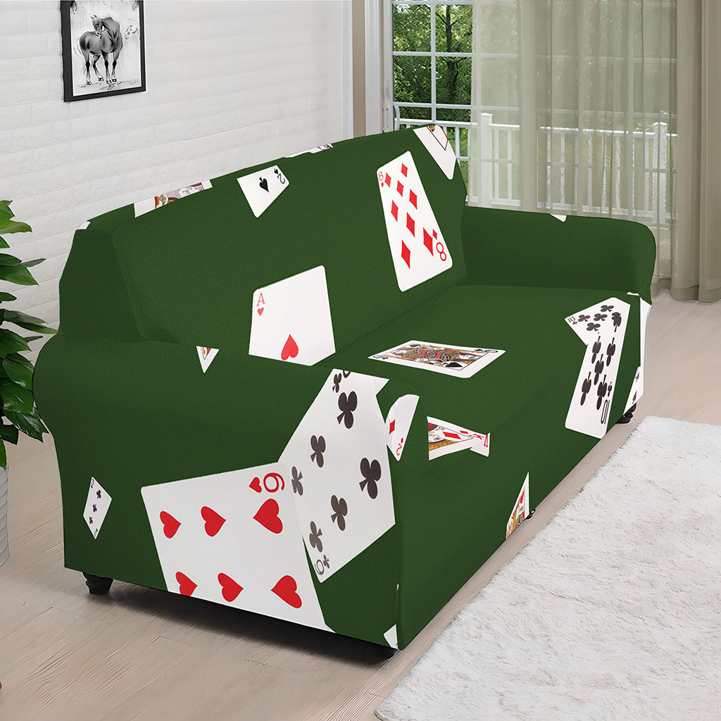 Flying Poker Cards Print Sofa Cover