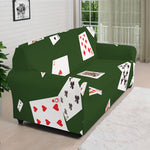 Flying Poker Cards Print Sofa Cover