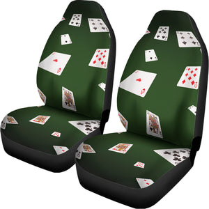 Flying Poker Cards Print Universal Fit Car Seat Covers