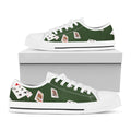 Flying Poker Cards Print White Low Top Sneakers