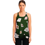 Flying Poker Cards Print Women's Racerback Tank Top