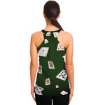 Flying Poker Cards Print Women's Racerback Tank Top