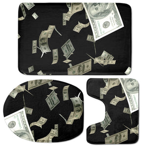 Flying US Dollar Print 3 Piece Bath Mat Set