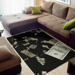 Flying US Dollar Print Area Rug