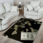 Flying US Dollar Print Area Rug