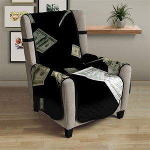 Flying US Dollar Print Armchair Protector