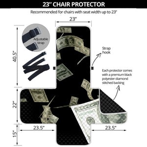 Flying US Dollar Print Armchair Protector