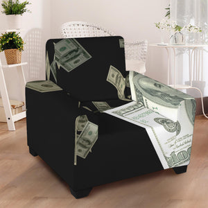 Flying US Dollar Print Armchair Slipcover