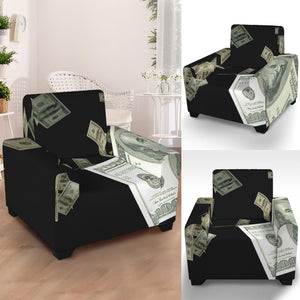 Flying US Dollar Print Armchair Slipcover