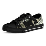 Flying US Dollar Print Black Low Top Shoes