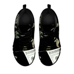 Flying US Dollar Print Black Sneakers