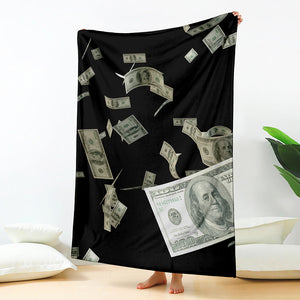 Flying US Dollar Print Blanket