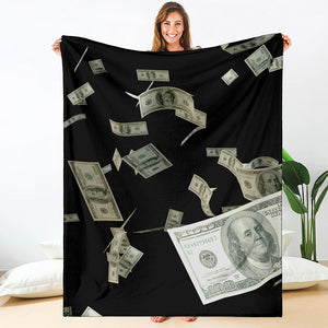 Flying US Dollar Print Blanket