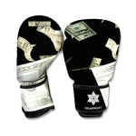 Flying US Dollar Print Boxing Gloves