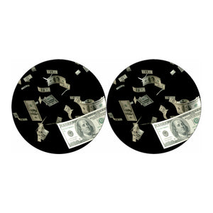 Flying US Dollar Print Car Coasters