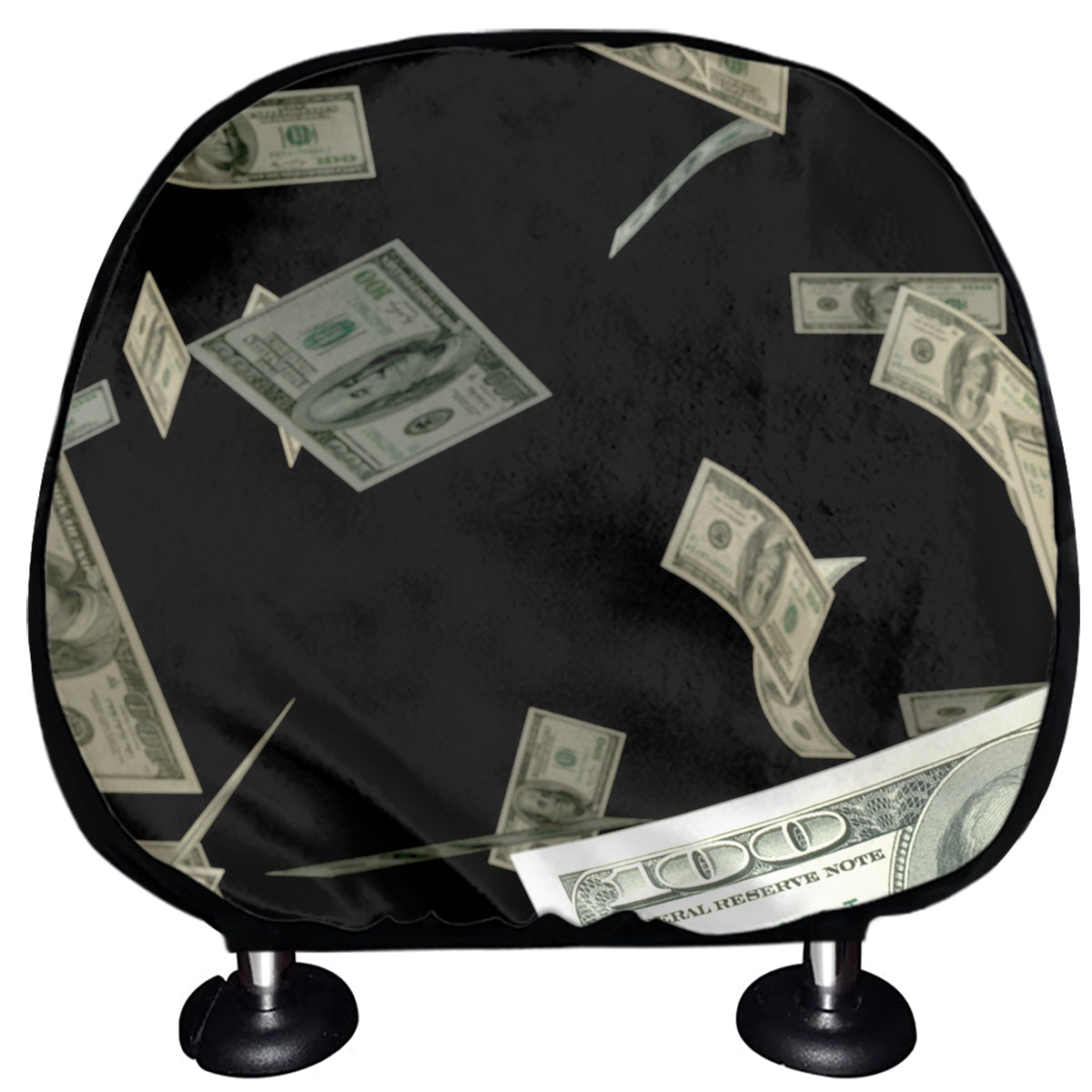 Flying US Dollar Print Car Headrest Covers