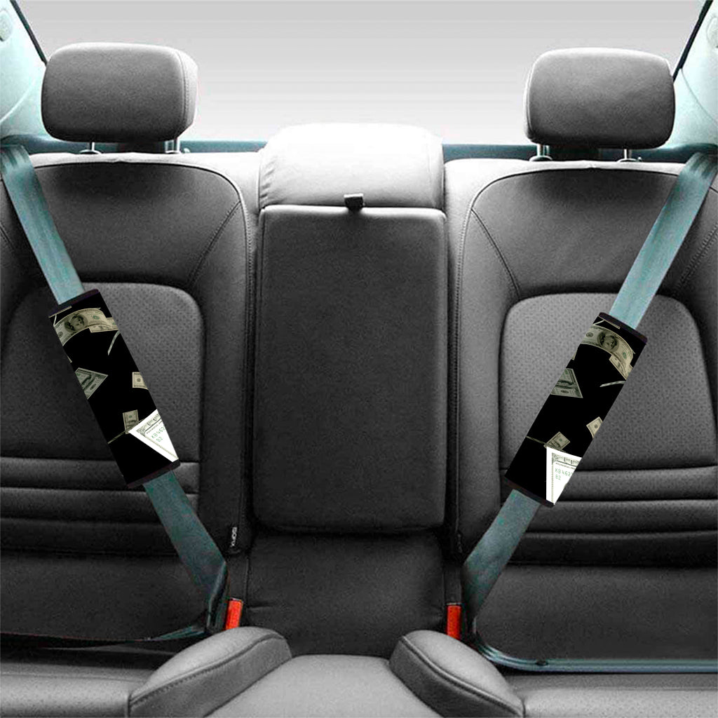 Flying US Dollar Print Car Seat Belt Covers