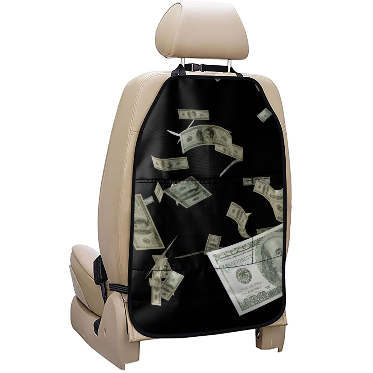 Flying US Dollar Print Car Seat Organizers