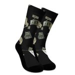 Flying US Dollar Print Crew Socks