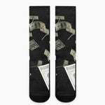 Flying US Dollar Print Crew Socks