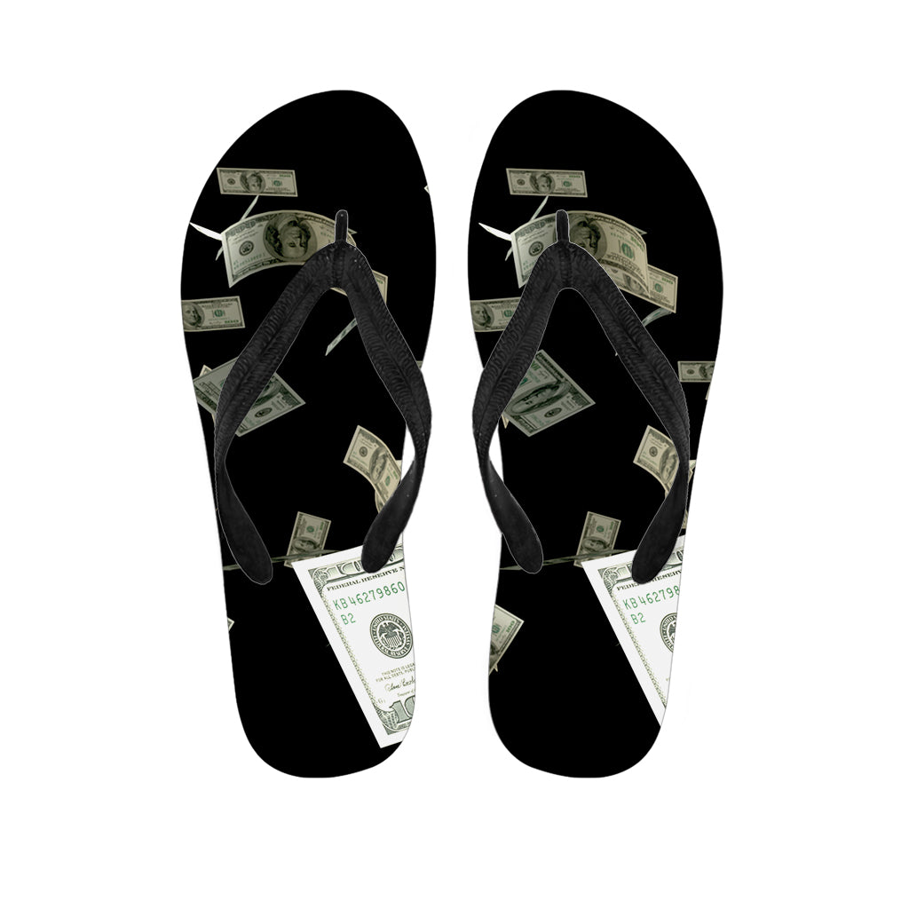 Flying US Dollar Print Flip Flops