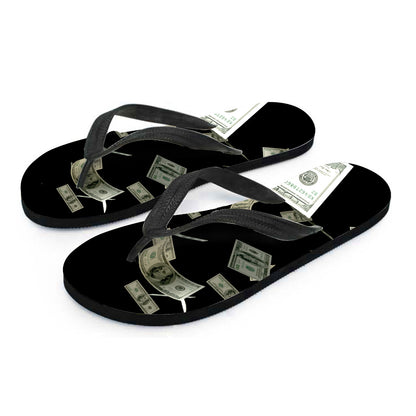 Flying US Dollar Print Flip Flops