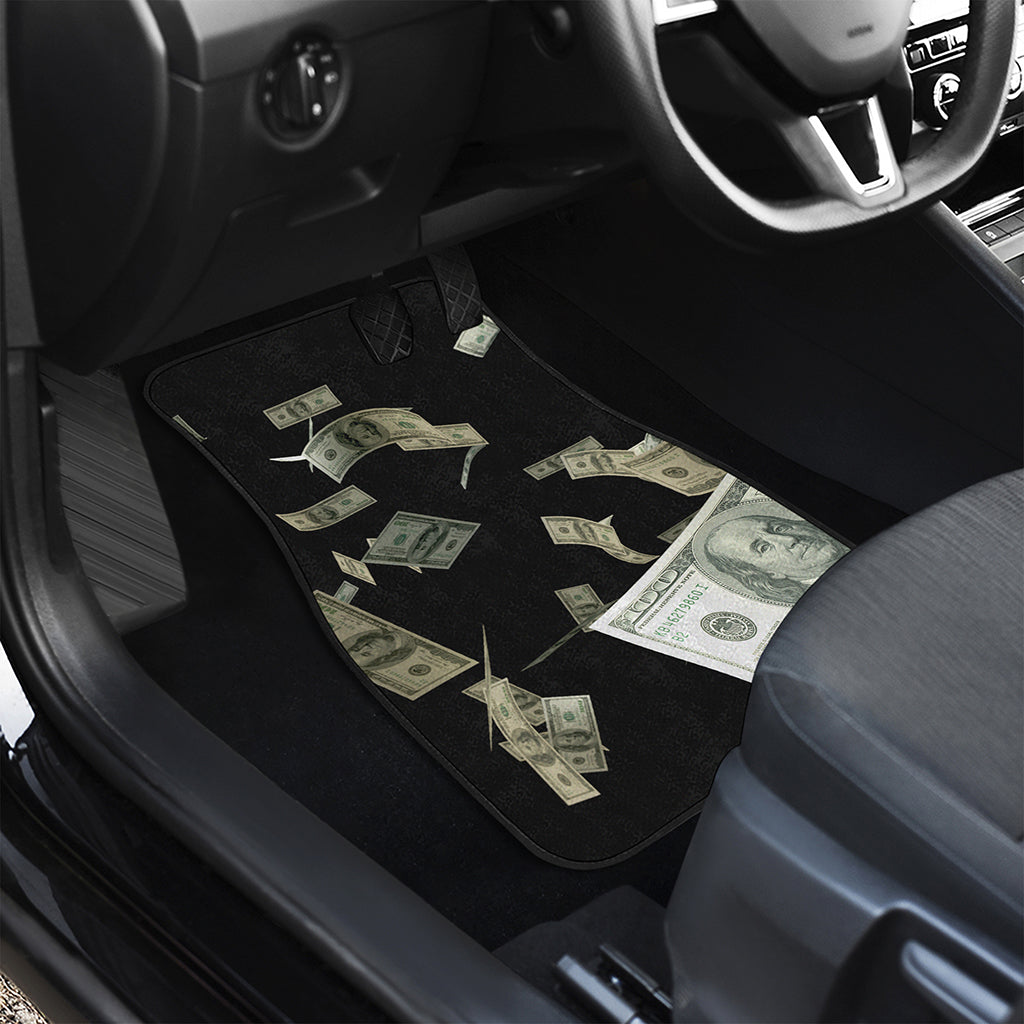 Flying US Dollar Print Front Car Floor Mats