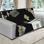 Flying US Dollar Print Futon Protector