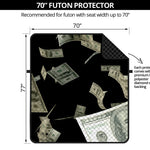 Flying US Dollar Print Futon Protector