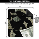 Flying US Dollar Print Futon Protector