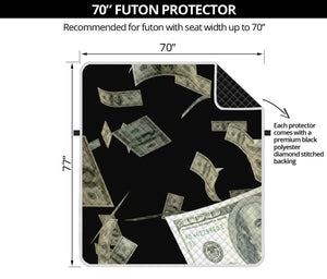 Flying US Dollar Print Futon Protector