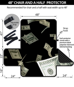 Flying US Dollar Print Half Sofa Protector