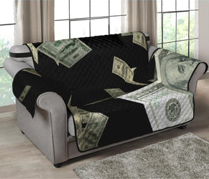 Flying US Dollar Print Loveseat Protector