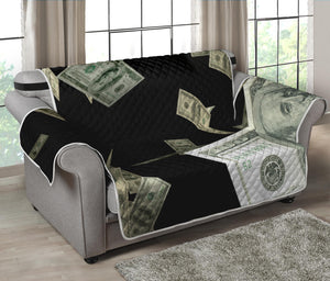 Flying US Dollar Print Loveseat Protector