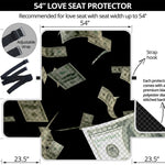 Flying US Dollar Print Loveseat Protector