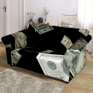 Flying US Dollar Print Loveseat Slipcover