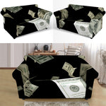 Flying US Dollar Print Loveseat Slipcover