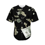 Flying US Dollar Print Men's Baseball Jersey