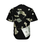 Flying US Dollar Print Men's Baseball Jersey