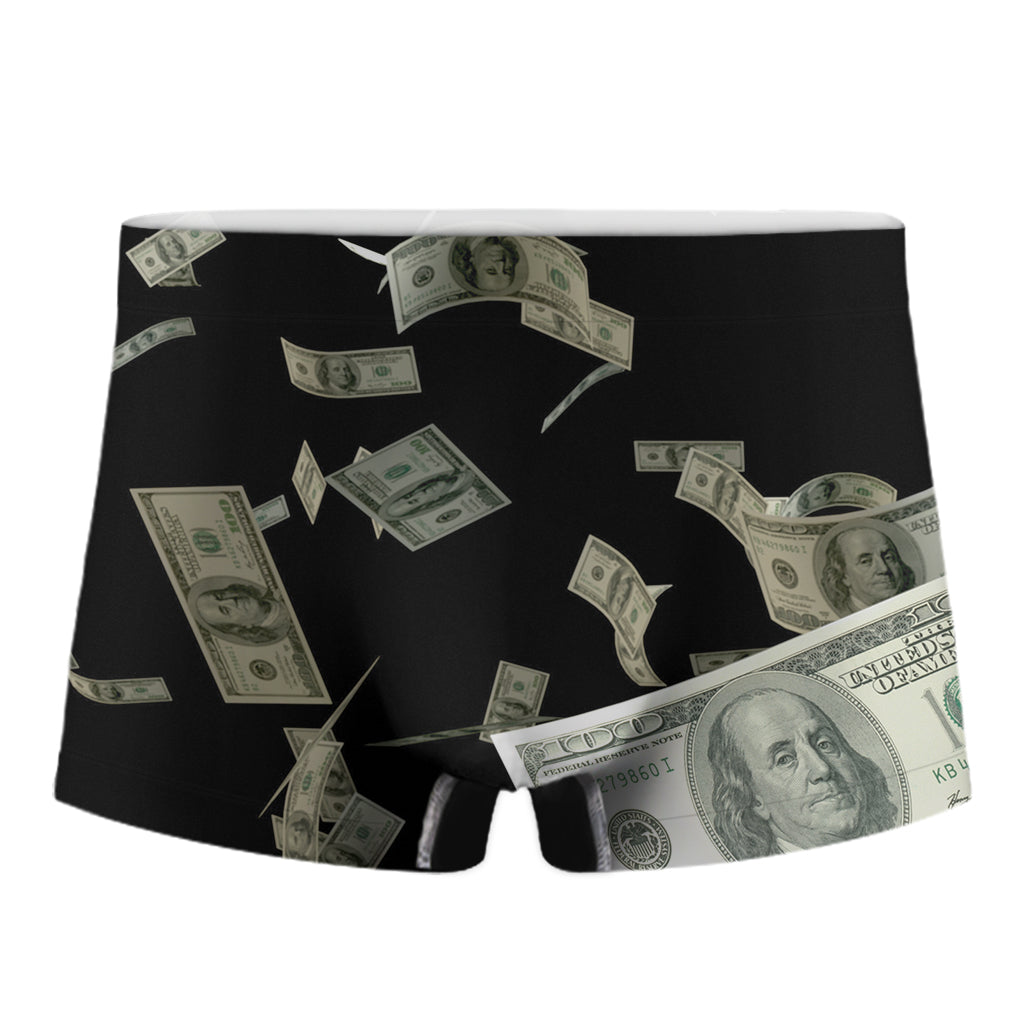 Flying US Dollar Print Men's Boxer Briefs