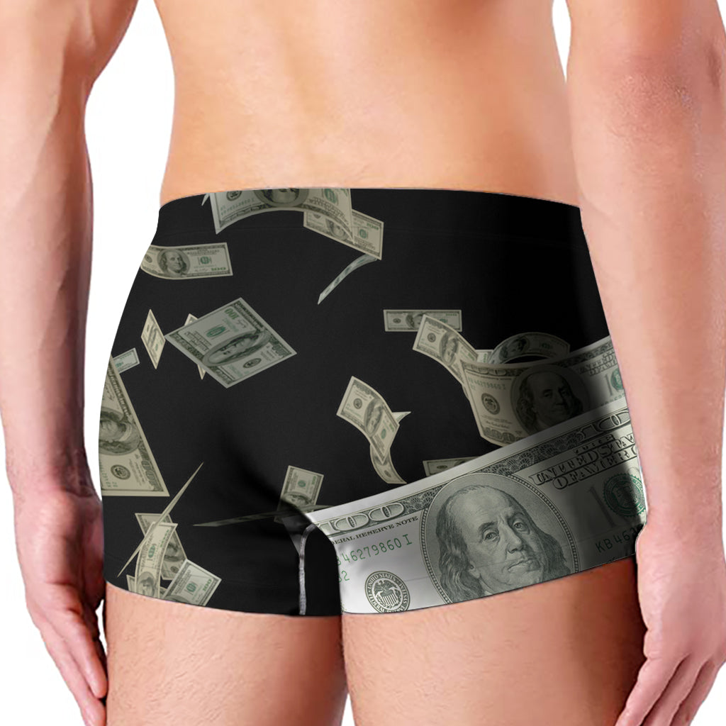 Flying US Dollar Print Men's Boxer Briefs