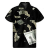 Flying US Dollar Print Men's Short Sleeve Shirt